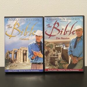 Charlton Heston Presents The Bible DVD Bundle Genesis Passion Christian Religion